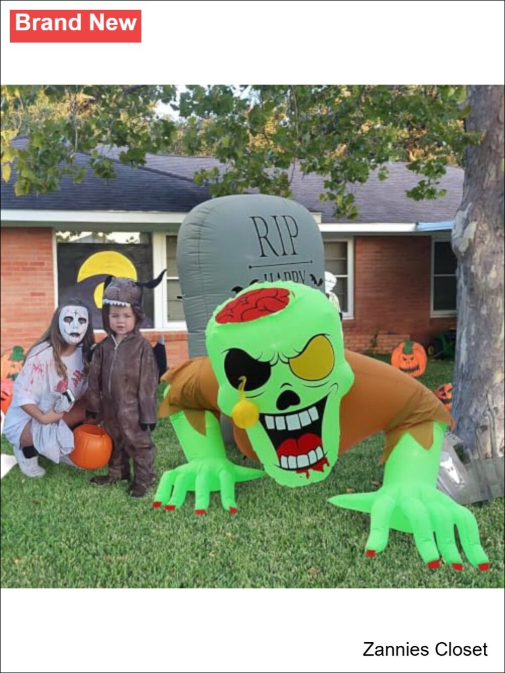 👻 8.5FT Halloween Inflatable Zombie Tombstone Outdoor Yard Decor Lighted